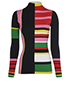 Kenzo Striped Ribbed Turtleneck Sweater, front view