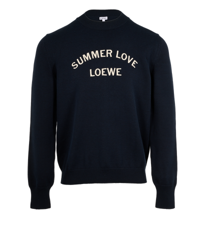 Loewe 'Summer Love' Knit Jumper, &pound;320, Clothing, Navy, Cotton/Wool, Front view
