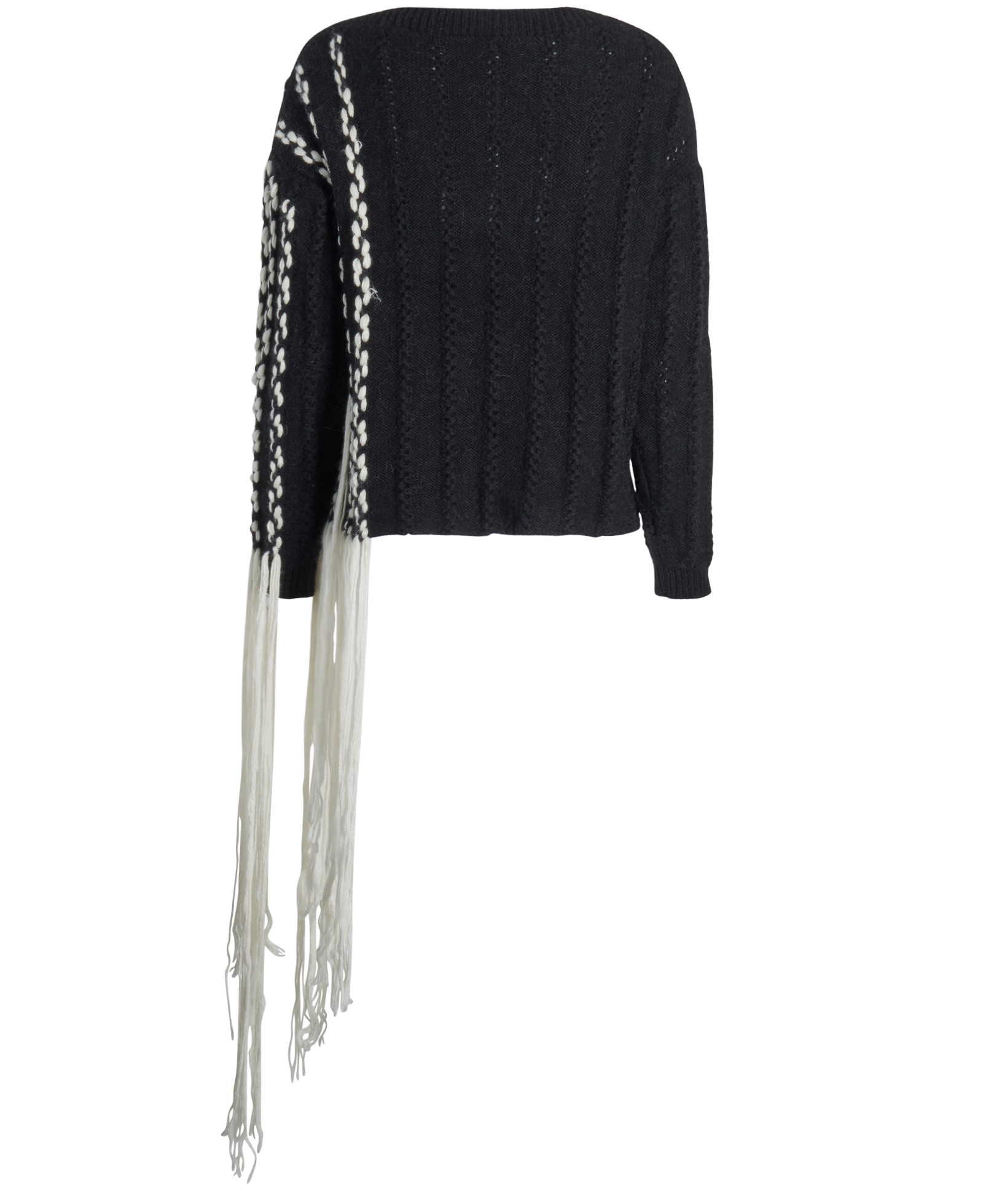 Loewe Fringed Jumper, &pound;210, Clothing, Black/White, Wool, Back view
