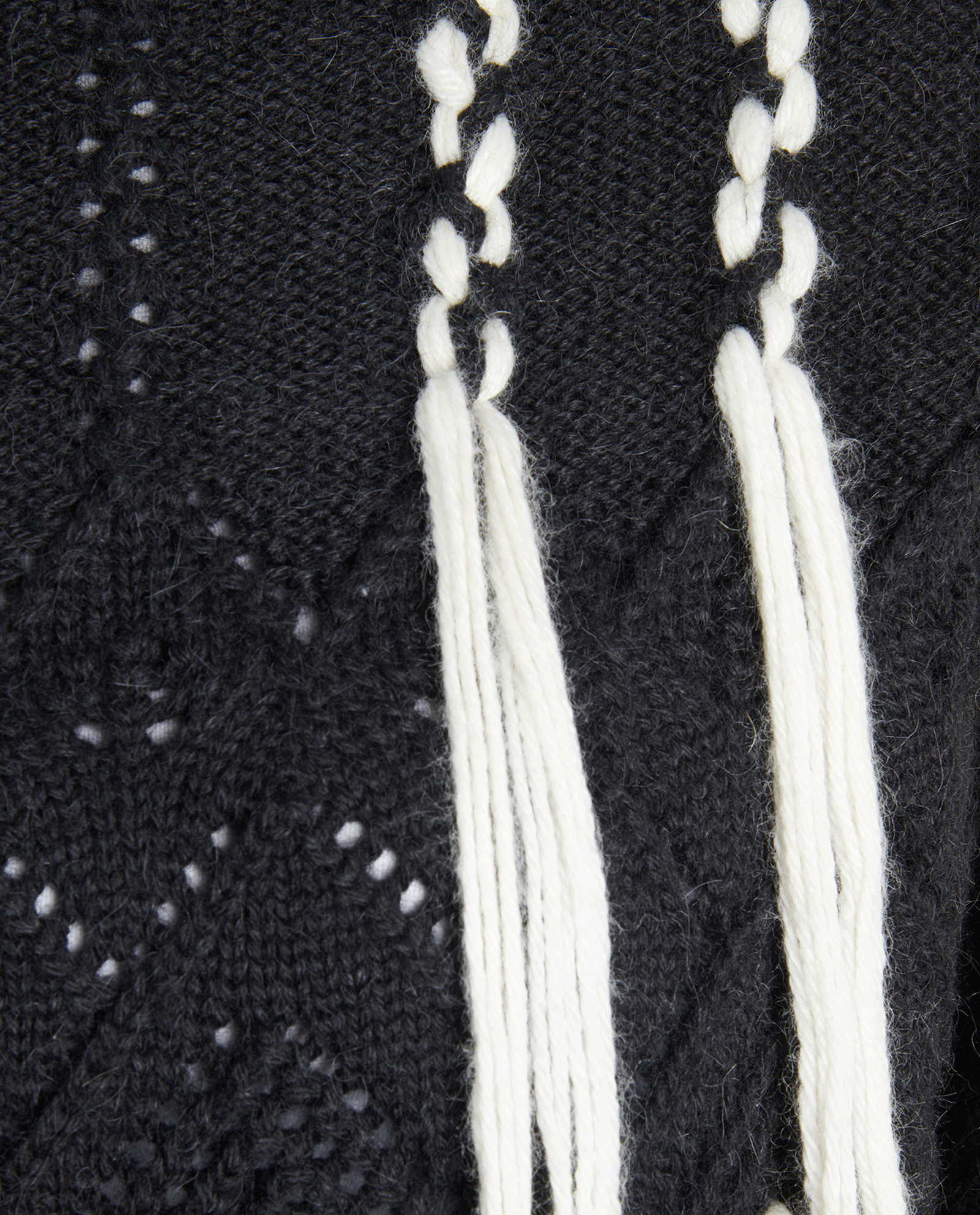 Loewe Fringed Jumper, &pound;210, Clothing, Black/White, Wool, Other view
