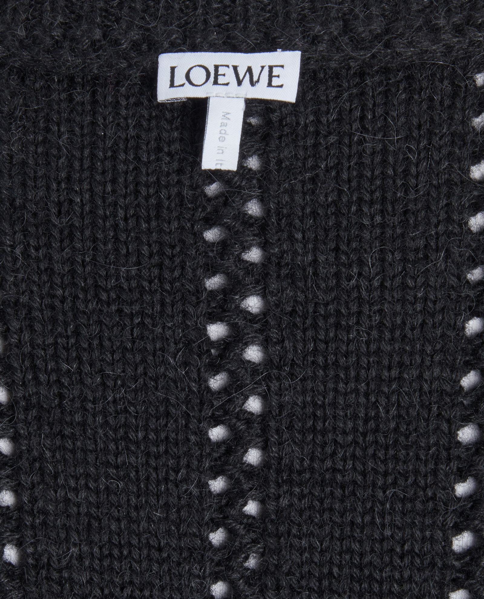Loewe Fringed Jumper, &pound;210, Clothing, Black/White, Wool, Other view