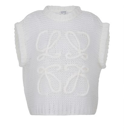 Loewe Anagram Vest, &pound;450, Clothing, White, Mohair/Polyester (Polymer), Front view