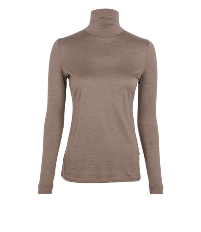 Loro Piana Knit Turtleneck Dress, £495, Clothing, Brown, Cashmere, Front view