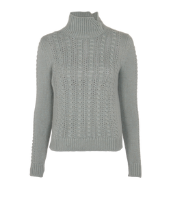 Loro Piana Cable Knit Jumper, BabyCashmere, Blue, UK8, 2*