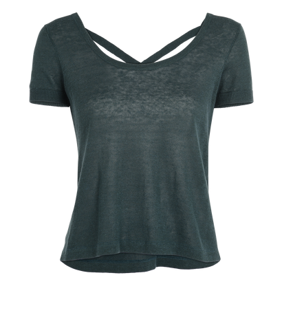 Loro Piana Cross Detail Short Sleeve Top, front view