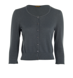 Loro Piana Cropped Cardigan, Cashmere, Grey, UK8, 2*