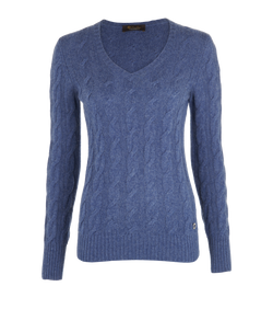 Loro Piana Ribbed Jumper, Baby Cashmere, Blue, UK 8, 2*