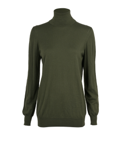 Loro Piana Turtleneck Jumper, Cashmere, Green, UK14, 2*