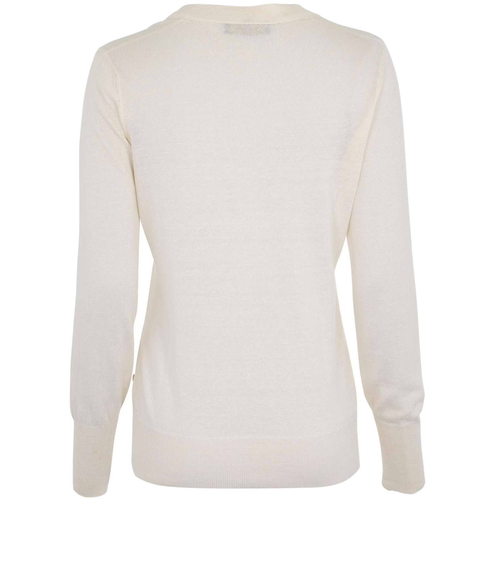 Loro Piana Button Up Cardigan, &pound;375, Clothing, Cream, Silk, Back view