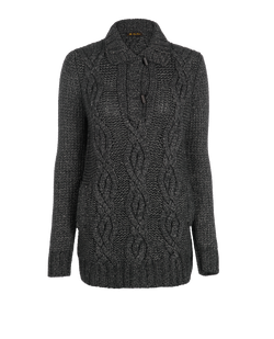 Loro Piana Oversized Cable Knit Jumper, Cashmere, Grey, Sz S, 2*