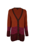 Louis Vuitton Chunky Block Knit Cardigan, &pound;350, Clothing, Orange, Silk/Wool, Front view