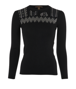 Louis Vuitton Embellished Jumper, Wool/Cashmere/Silk, Black, Sz XS, 2*