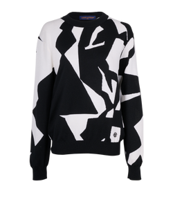 Louis Vuitton Abstract Jumper, Mens, Wool, Black/White, Sz S, 3*