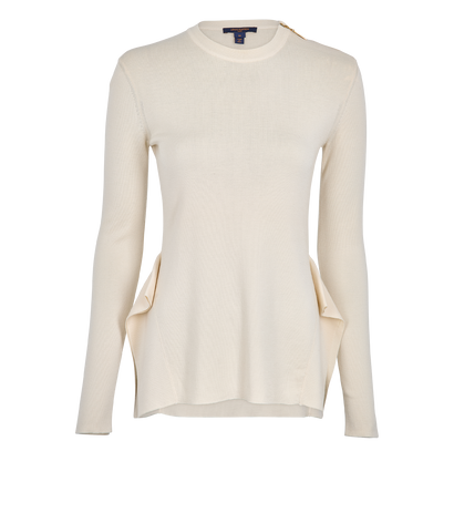 Louis Vuitton Zip Shoulder Sweater, &pound;250, Clothing, Cream, Cashmere, Front view
