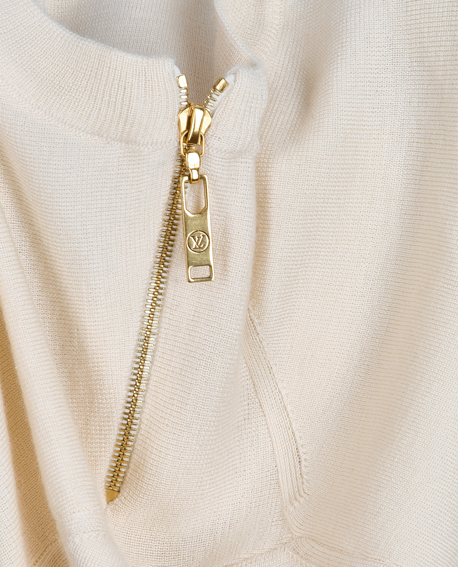 Louis Vuitton Zip Shoulder Sweater, &pound;250, Clothing, Cream, Cashmere, Other view