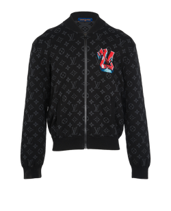 Louis Vuitton Monogram Jumper, Mens, Cotton, Black, Sz M, 3*