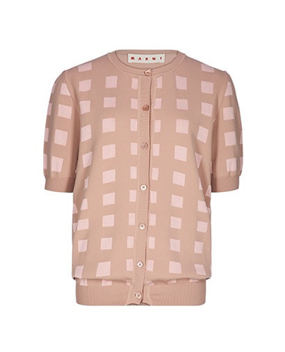 Marni Short Sleeve Check Cardigan, front view