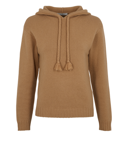 Max Mara Rienza Knitted Hoodie, &pound;175, Clothing, Brown, Wool, Front view