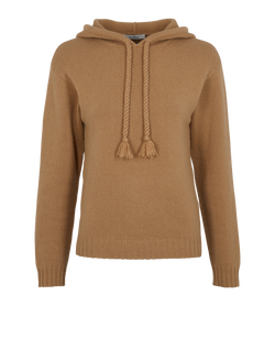 Max Mara Rienza Knitted Hoodie, Wool, Camel, Sz XS, 1*