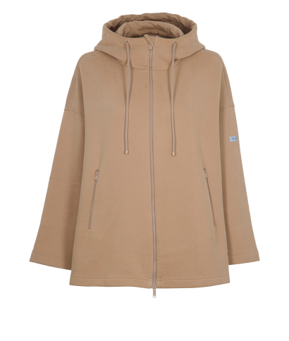 MaxMara Full Zip Oversized Hoodie, &pound;90, Clothing, Beige, Cotton, Front view