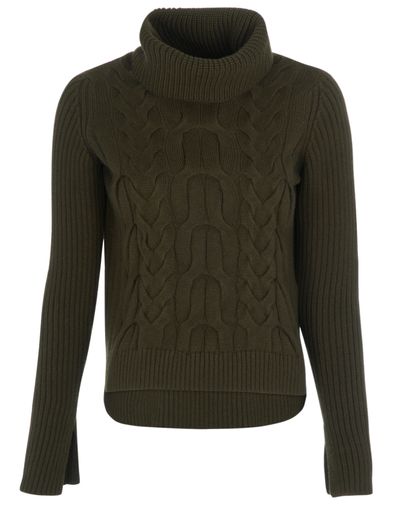 Alexander McQueen Cable Knit Turtle Neck Jumper, front view