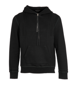 Alexander McQueen Scuba Half Zip Hoodie, Mens, Cotton/Poly, Blk, Sz XL, 3*