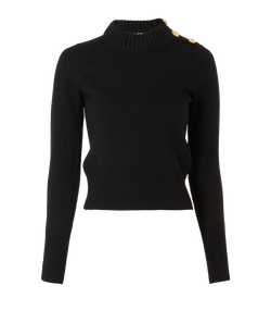 Alexander McQueen Button Jumper, Cashmere, Black, Sz XS, 2*