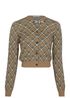 Miu Miu Embellished Check Cardigan, front view