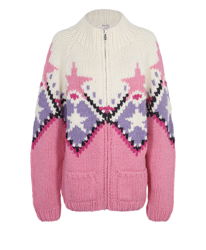 Miu Miu Stars Print Cardigan Jacket, front view