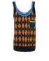 Miu Miu Argyle Pattern Knit Vest, front view