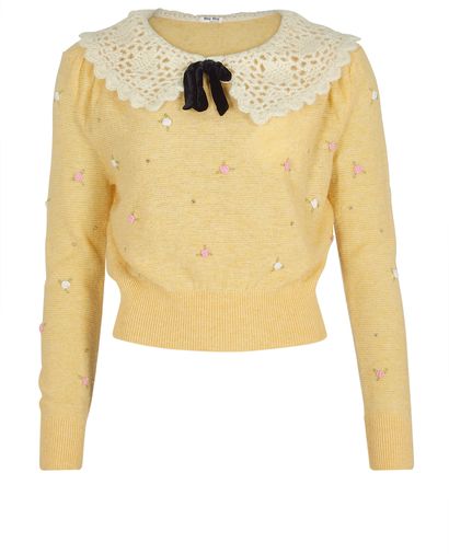Miu Miu Crochet Embellished Jumper, front view