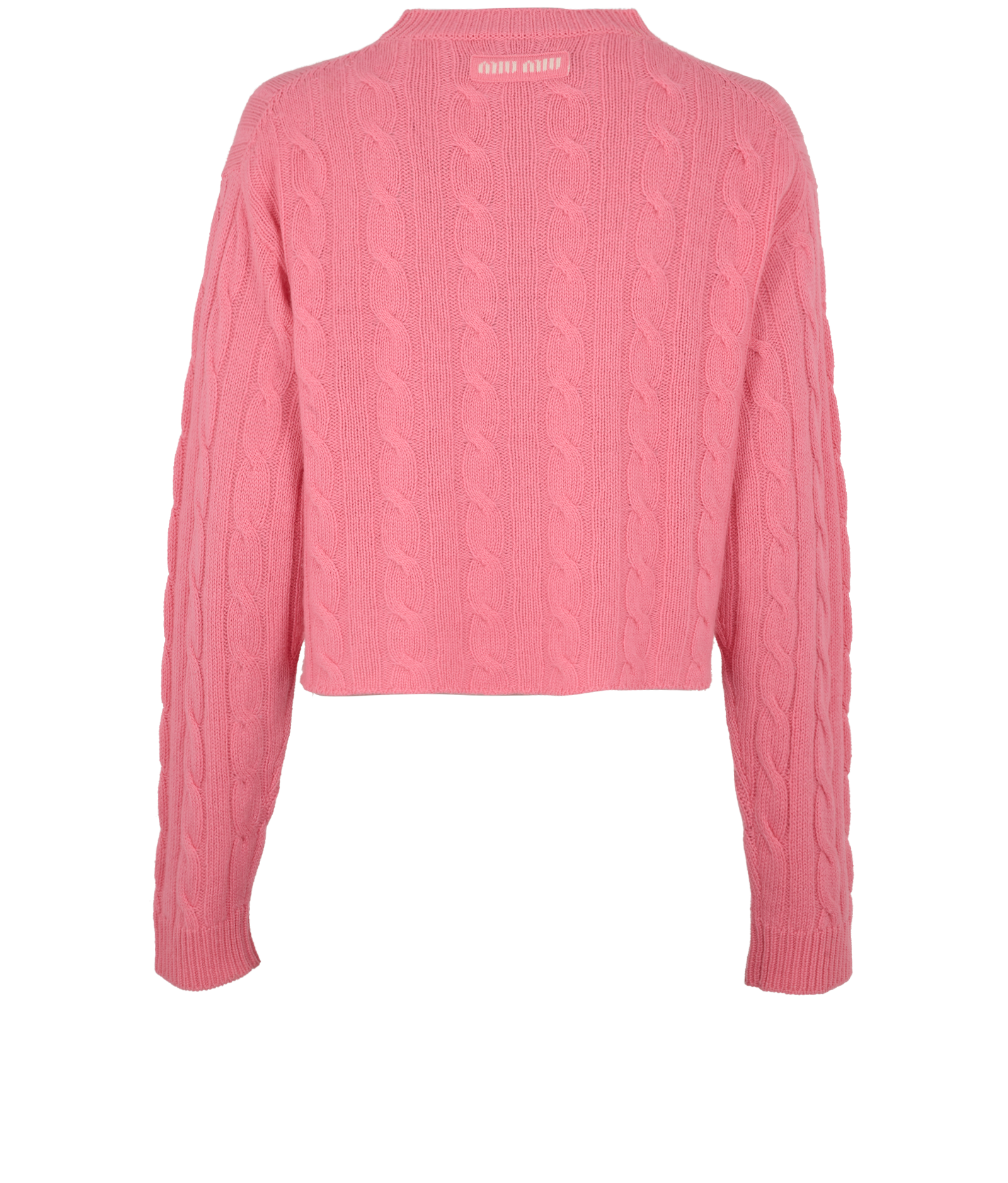 Miu Miu Cable Knit Jumper, &pound;250, Clothing, Pink, Wool, Back view