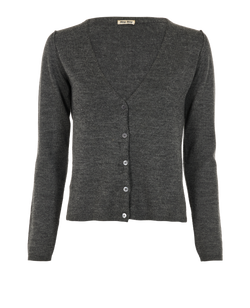 Miu Miu V-Neck Cardigan, Wool/Acrylic, Grey, UK10, 2*