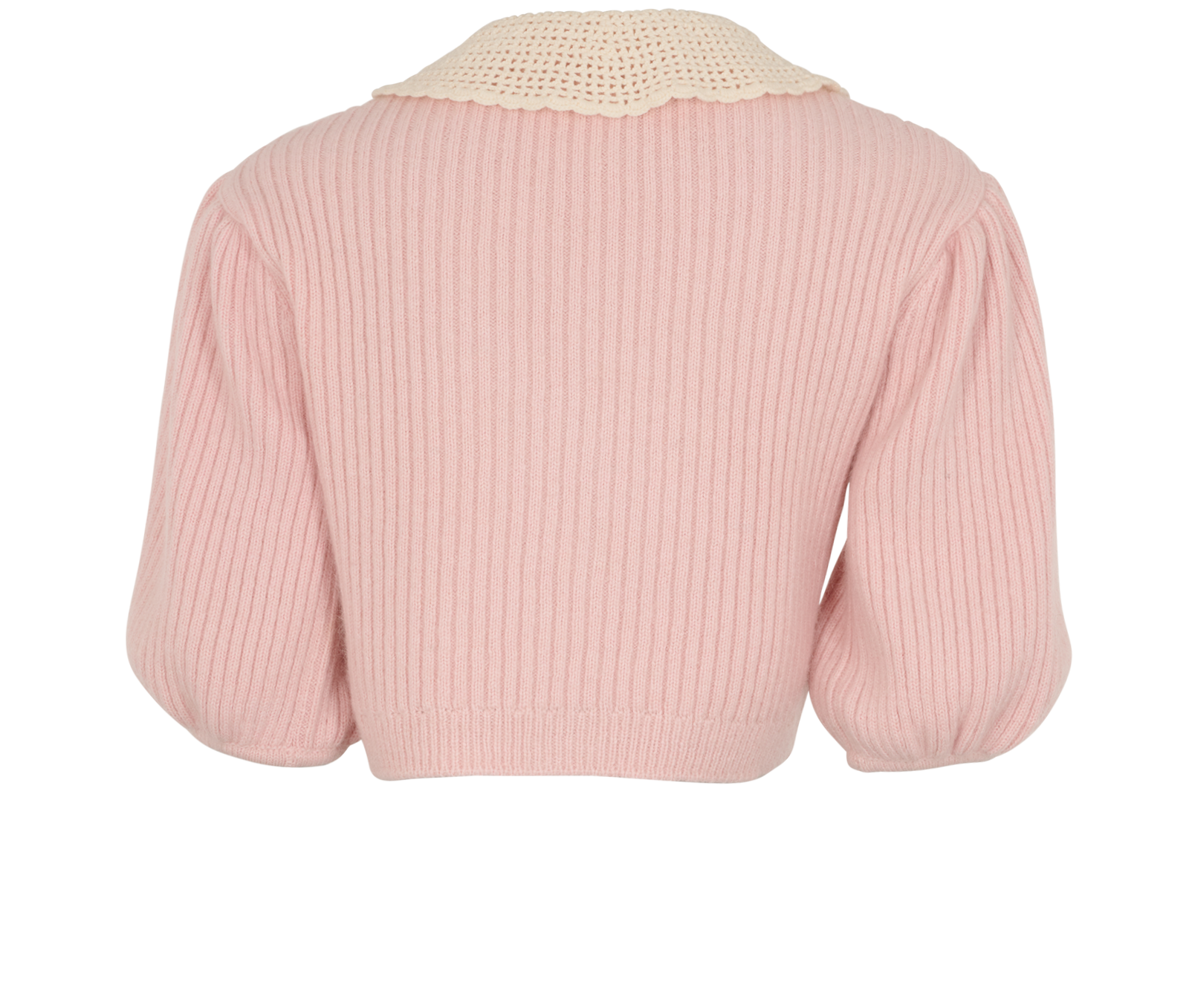 Miu Miu Crochet Collar Cardigan, &pound;410, Clothing, Pink, Cashmere/Mohair, Back view