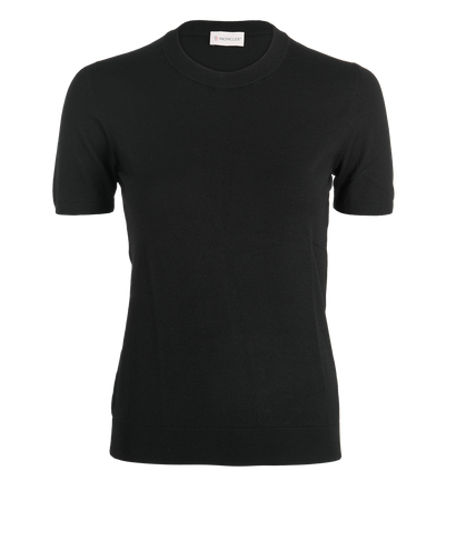 Moncler Tricot Short Sleeves Jumper, £210, Clothing, Black, Wool, Front view