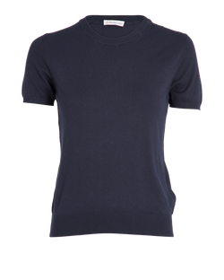 Moncler Tricot Short Sleeves Jumper, Cotton, Navy, Sz S, 3*