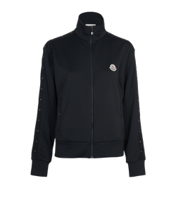 Moncler Zip Up Cardigan, Polyester, Black, Sz XS, 3*