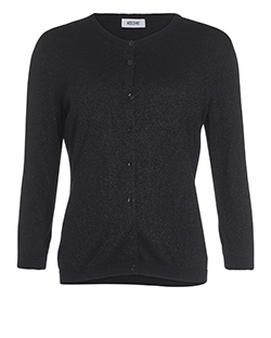 Moschino Button Up Glitter Cardigan, rayon/polyester, black, 14, 4*