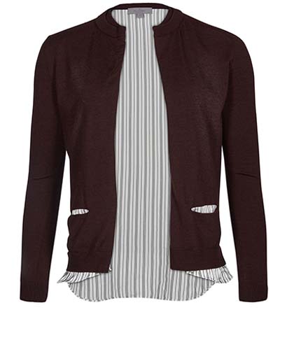 Mulberry Burgundy Cardigan, front view