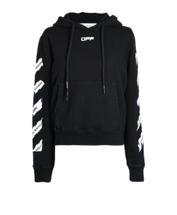 Off-White Airport Tape Hoodie, Cotton, Black, Sz S, 2*