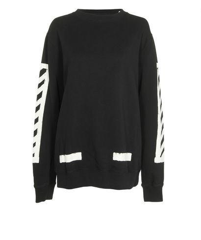 Off-White Brushed Diagonal Sweatshirt, £150, Clothing, Black, Cotton, Front view