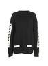 Off-White Brushed Diagonal Sweatshirt, £150, Clothing, Black, Cotton, Front view