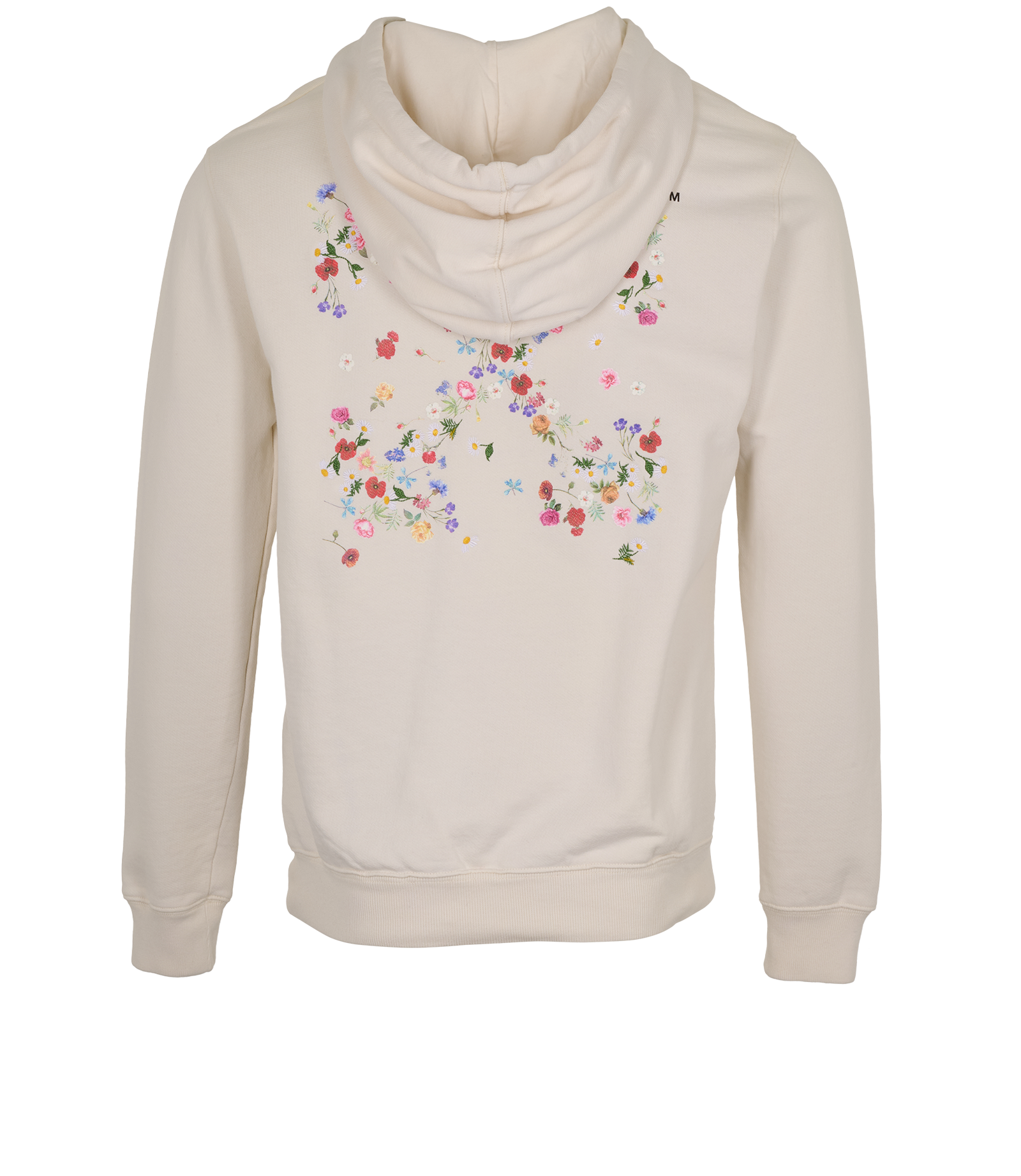 Off-White X Floral Hoodie, &pound;110, Clothing, Cream, Cotton, Back view