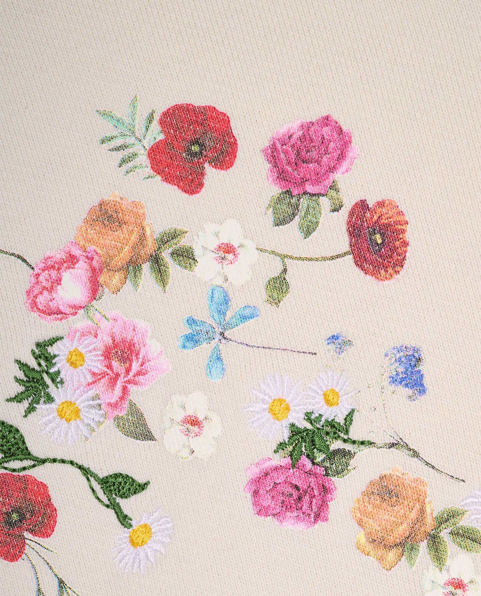 Off-White X Floral Hoodie, &pound;110, Clothing, Cream, Cotton, Other view