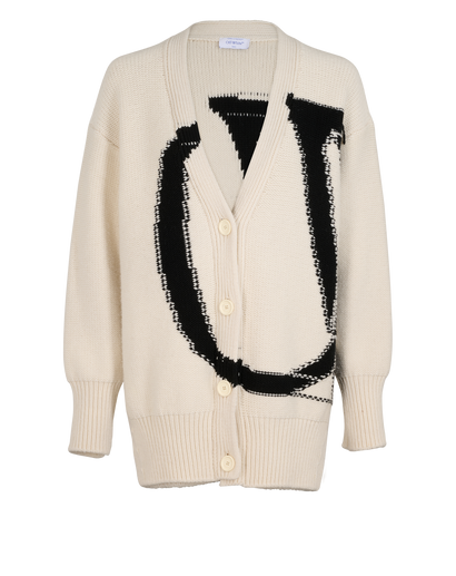 Off-White Alphabet Knit Cardigan, &pound;195, Clothing, White, Wool, Front view