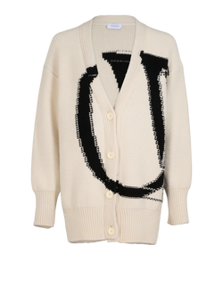 Off-White Alphabet Knit Cardigan, Wool, White, UK10, 2*