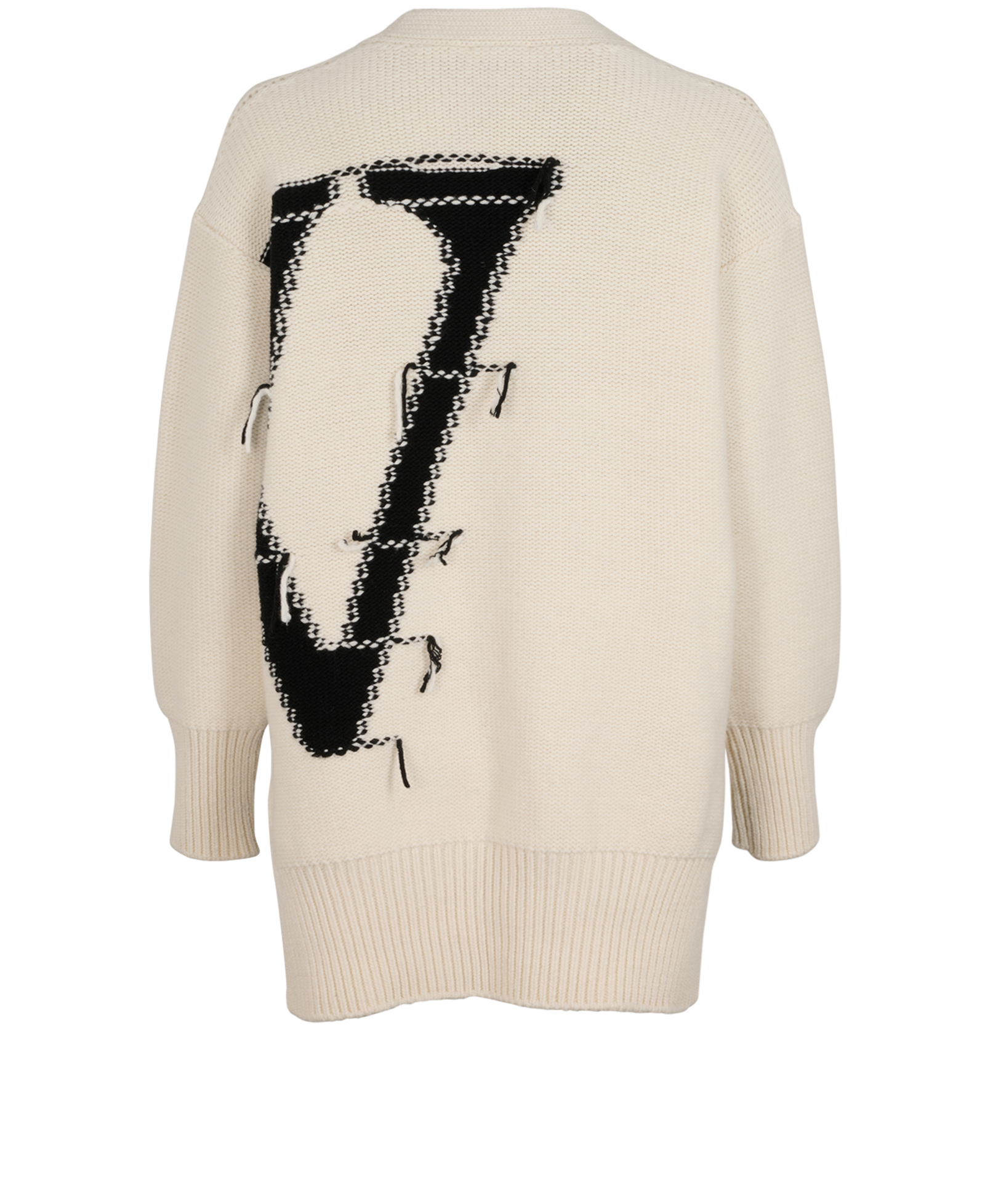 Off-White Alphabet Knit Cardigan, &pound;195, Clothing, White, Wool, Back view