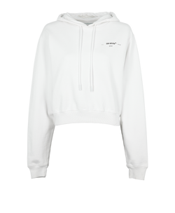 Off-White Embroidered Hoodie, Cotton, White, Sz XS, 2*