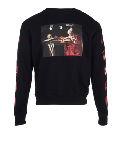 Off-White Caravaggio Print Sweatshirt, Cotton, Black, Sz M, 3*