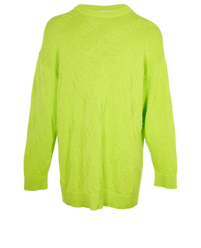 Balenciaga Crewneck 3D Knit Jumper, &pound;220, Clothing, Green, Cotton, Front view